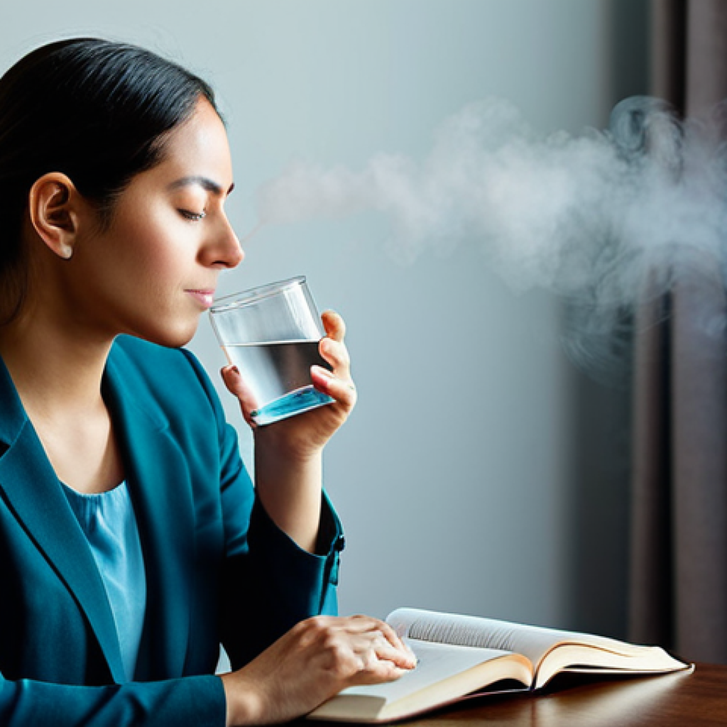 Vocal Rest & Hydration**

"A serene image of a professional singer in a quiet room, fully clothed in modest attire, holding a glass of water and a book. Soft lighting, calming colors. Background: a humidifier gently emitting steam. safe for work, appropriate content, perfect anatomy, natural pose, well-formed hands, proper finger count, professional, family-friendly, high quality."

**