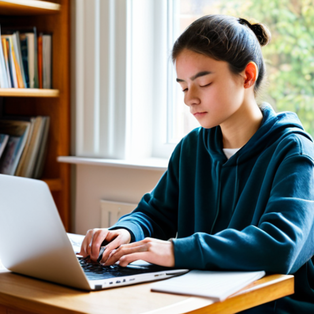 Focused Online Learning**

A dedicated student, fully clothed in comfortable clothing, participates in an online masterclass on a laptop in a cozy home study space filled with books and musical scores. The scene is lit with warm, natural light from a nearby window. The student is taking notes and appears engaged in the lesson. safe for work, appropriate content, professional, modest, perfect anatomy, correct proportions, well-formed hands, proper finger count, natural body proportions, fully clothed.

**