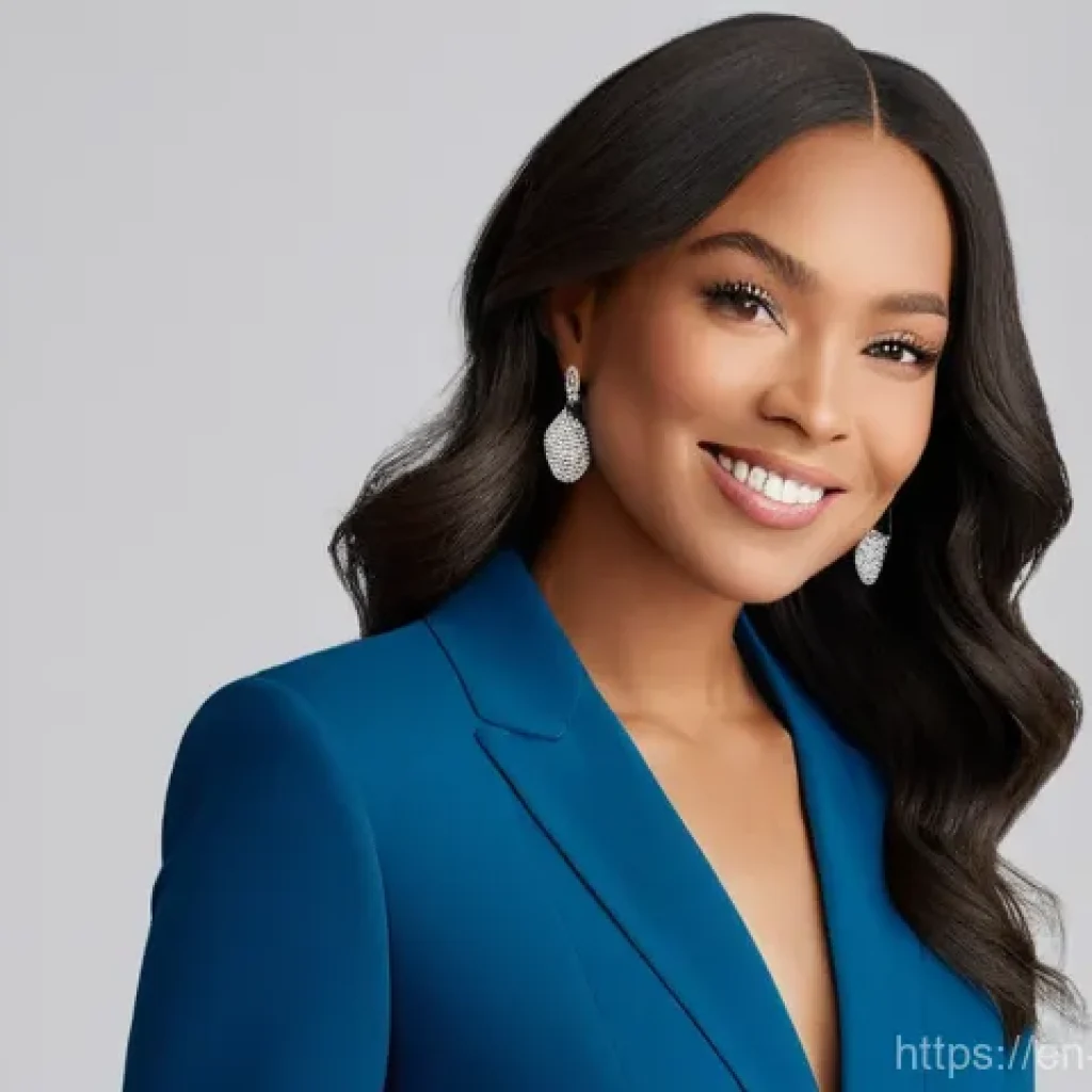 뮤지컬 배우의 오디션 의상 선택법 - A confident young female actor in her mid-20s, with a radiant smile, standing poised in a well-lit, ...