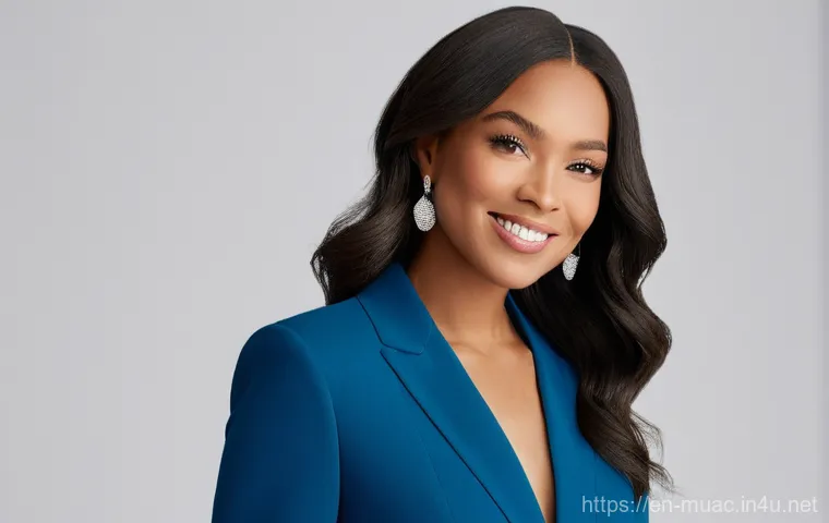 뮤지컬 배우의 오디션 의상 선택법 - A confident young female actor in her mid-20s, with a radiant smile, standing poised in a well-lit, ...