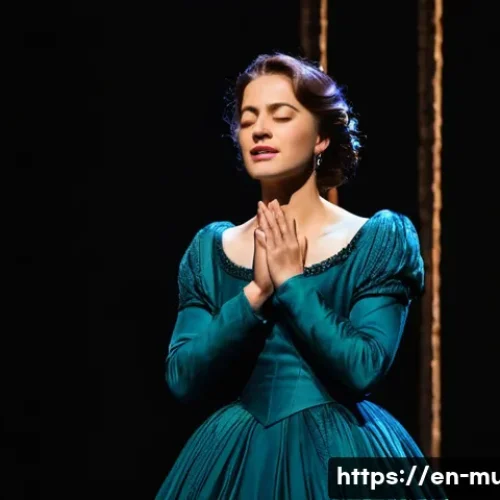 Home 20 뮤지컬 배우의 공연 평가 분석 - **A musical theatre actor, mid-performance, delivering a powerful and emotional ballad on a dimly li...