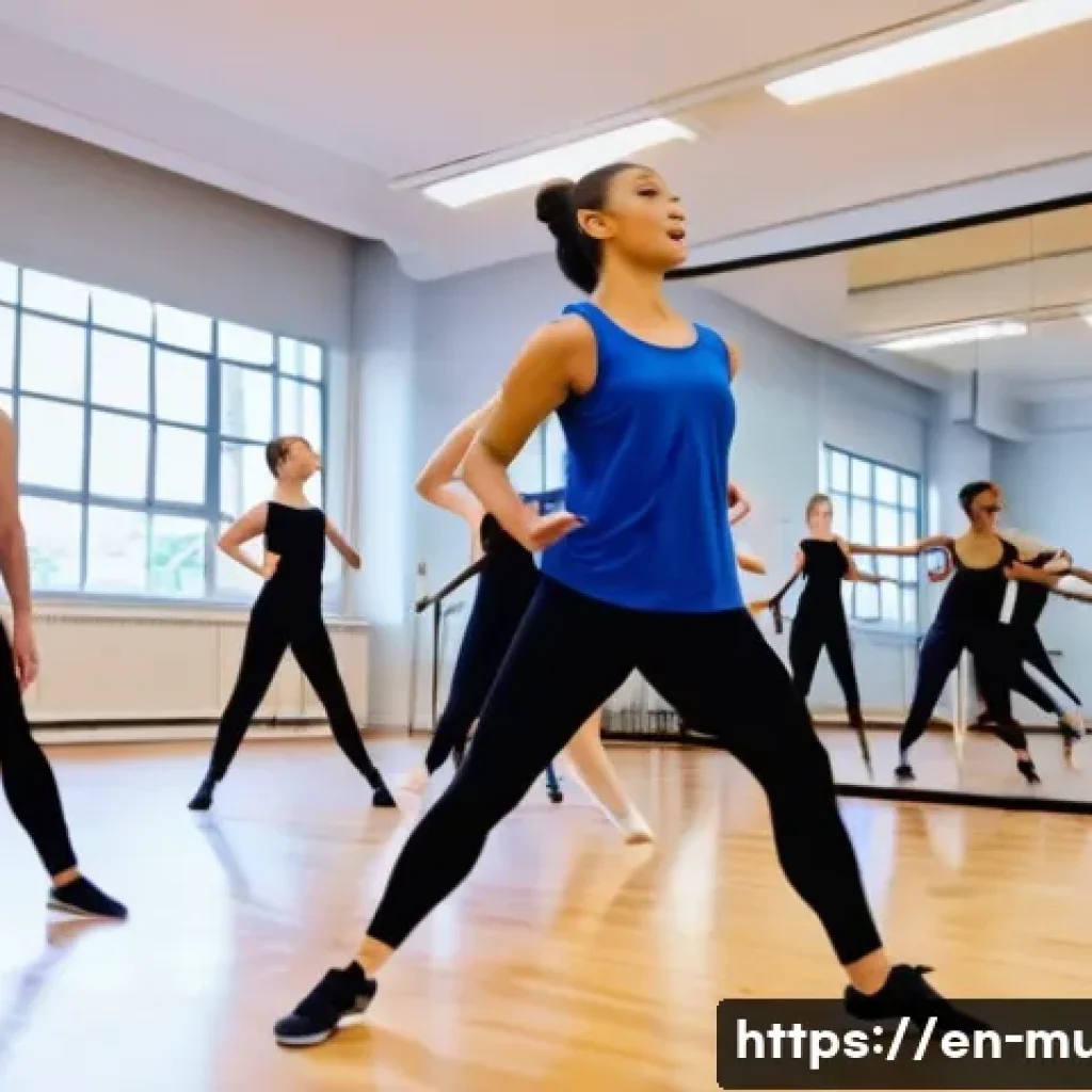 뮤지컬 배우의 시즌별 연습 스케줄 - A diverse group of musical theater performers rehearsing a high-energy ensemble dance number in a sp...