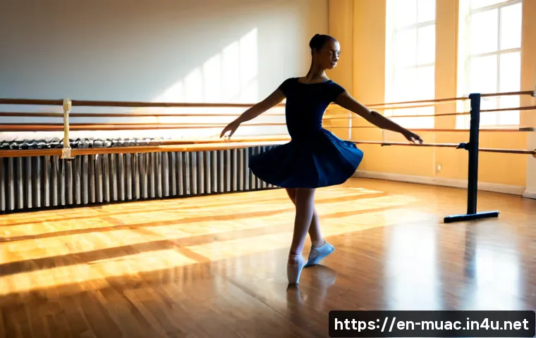 뮤지컬 배우 안무 연습 루틴 - Photorealistic musical theater performer practicing a dynamic dance routine in a spacious rehearsal ...